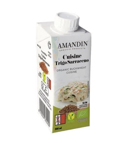 Cuisine Trigo Sarraceno Crema Cocinar SinGluten Eco Vegan 200ml Amandin
