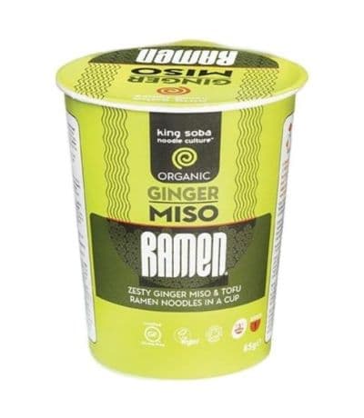 Vaso Sopa Ramen Miso Jengibre Bio 85g King Soba