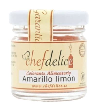 Colorante Amarillo Limon Polvo SinGluten Vegan 20g Chefdelice