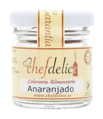 Colorante Anaranjado Polvo SinGluten Vegan 20g Chefdelice