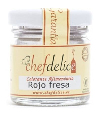 Colorante Rojo Fresa Polvo SinGluten Vegan 20g Chefdelice