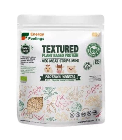 Proteina Texturizada Tiras Carne Mini Vegetal Eco 400g Energy Feelings