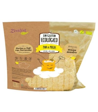Pan de Molde Rebanadas SinGluten Bio Vegan 360g Zealia