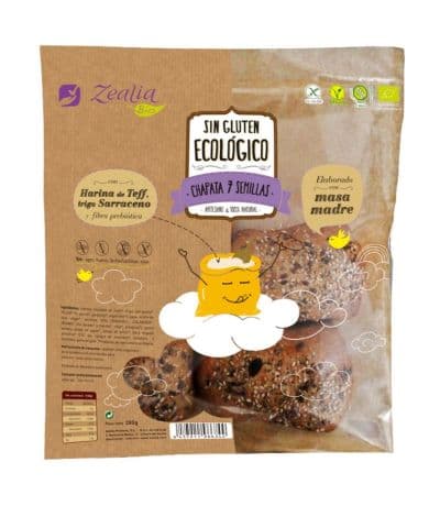 Mini Panecillos de Chapata 7 Semillas SinGluten Eco Vegan 280g Zealia