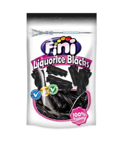 Regaliz Negro Tacote Doypack SinGluten Vegan 10x180g Fini