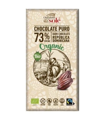 Chocolate Negro 73% SinGluten Bio Vegan 100g Chocolates Sole