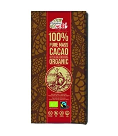 Chocolate Negro 100% Cacao SinGluten Eco Vegan 100g Chocolates Sole