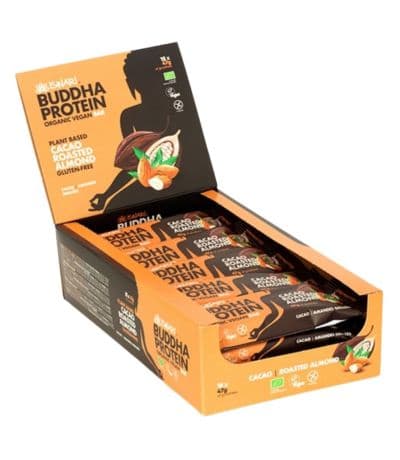 Barritas Buddha Protein Cacao Almendra Tostada SinGluten Bio Vegan 15uds Iswari