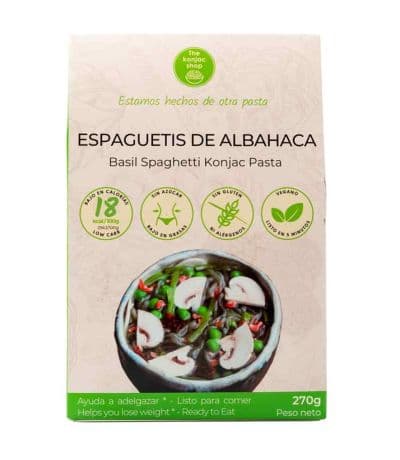 Espagueti Albahaca Bajo en Calorias SinGluten Vegan 270g The Konjac Shop