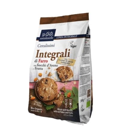 Galletas Espelta Integral Avena Fruta Bio 300g Sottolestelle