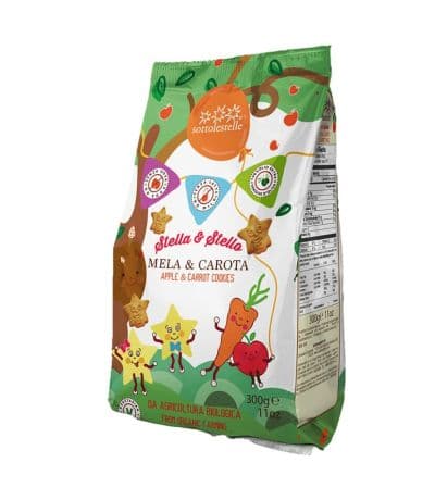 Galletas Estrellas Manzana Zanahoria Bio 300g Sottolestelle