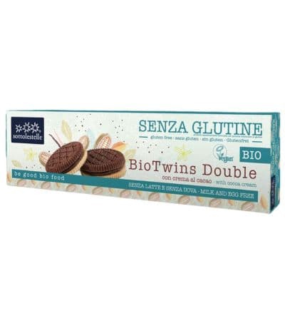 Galletas Biotwins Doble Crema Cacao SinGluten 125g Sottolestelle