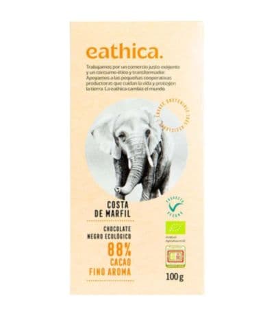 Chocolate Negro 88% Costa Marfil Bio 100g Ethiquable