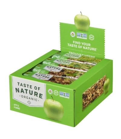 Barrita de Manzana y Frutos Secos SinGluten Bio Vegan 16uds Taste Of Nature