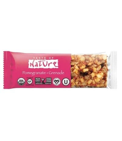 Barrita de Frutos Secos con Granada SinGluten Vegan 16uds Taste Of Nature