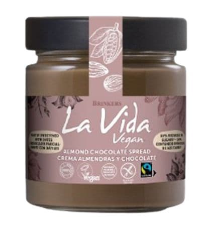 Crema de untar Almendra choco bajo en Azucar 200g La Vida Vegan