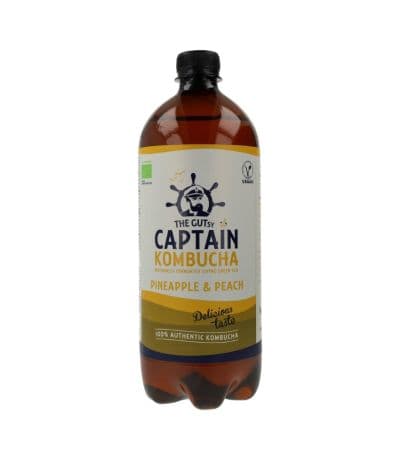 Te Kombucha Piña y Melocoton SinGluten Bio Vegan 1L Captain Kombucha