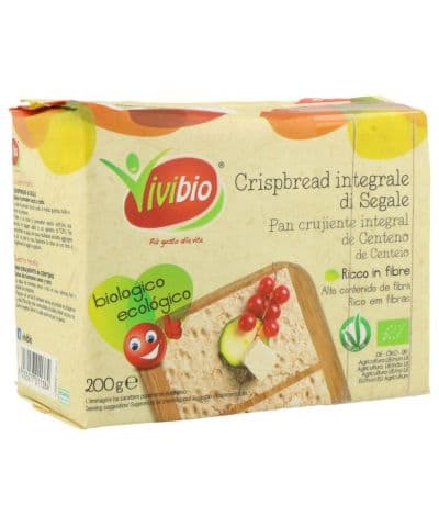 Pan Crujiente de Centeno Integral Bio Vegan 200g Vivibio