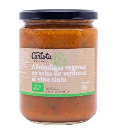 Albondigas en Salsa de Verduras y Vino Vegan Bio 425g Carlota Organic