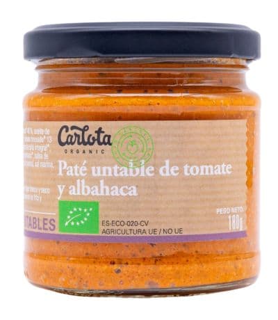 Pate Untable Tomate Albahaca Eco 180g Carlota Organic