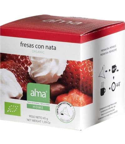 Infusion Fresas con Nata Eco 15 Piramides Alma
