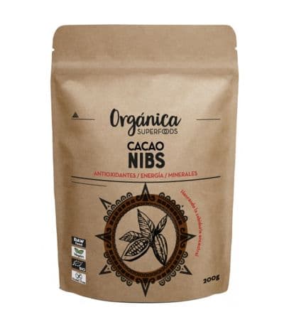 Nibs Cacao Raw SinGluten Bio Vegan 200g Organica Superfoods