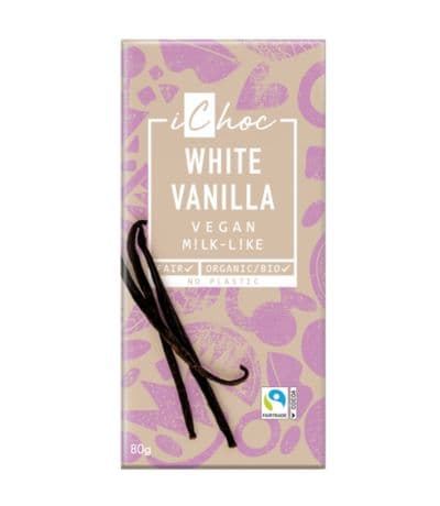Chocolate White Vanilla Bio Vegan 80g iChoc