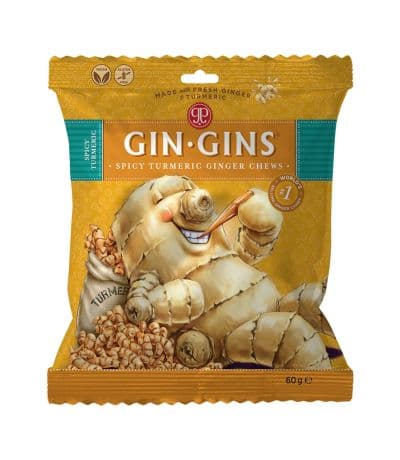 Caramelos de Curcuma y Jengibre SinGluten Vegan 60g Gin Gins