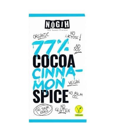 Chocolate 77% Cacao Canela Eco 70g Nogih