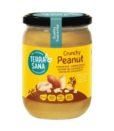Crema Cacahuetes con trozos Bio Vegan 500g Terrasana