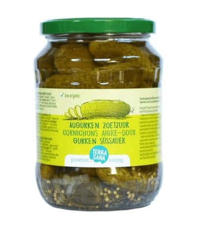 Pepinillos dulce/acidos Bio Vegan 670g Terrasana