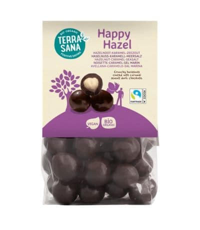 Avellanas Cubiertas Choco Caramelo Sal Happy Hazel Vegan 140gr Terrasana