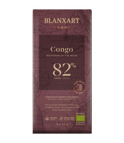 Choco Negro 82 Cacao Congo Eco 75g Blanxart