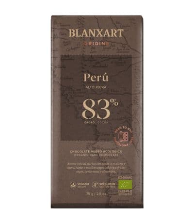 Choco Negro 83 Cacao Peru Eco 75g Blanxart