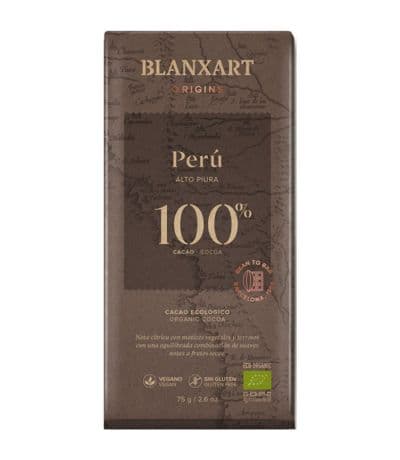 Choco Negro 100 Cacao Peru Eco 75g Blanxart