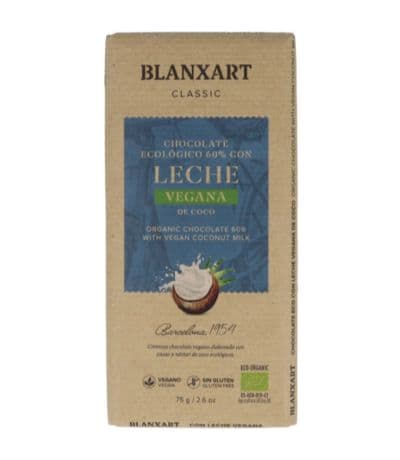 Choco 60 Cacao Leche Coco Vegan 75g Blanxart